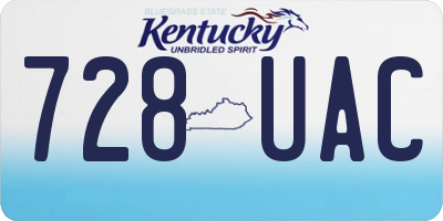 KY license plate 728UAC
