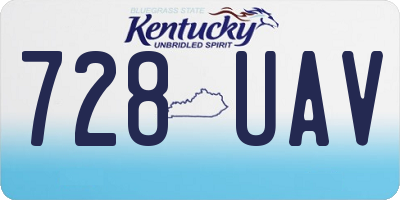 KY license plate 728UAV