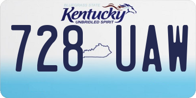 KY license plate 728UAW