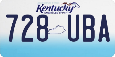 KY license plate 728UBA