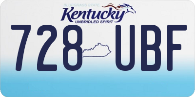 KY license plate 728UBF