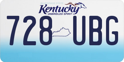 KY license plate 728UBG