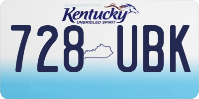 KY license plate 728UBK