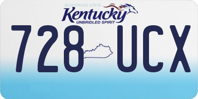 KY license plate 728UCX