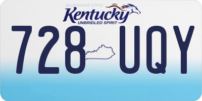 KY license plate 728UQY