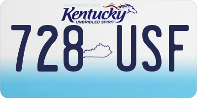 KY license plate 728USF