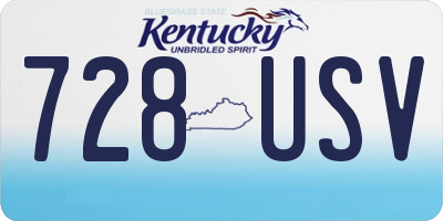 KY license plate 728USV