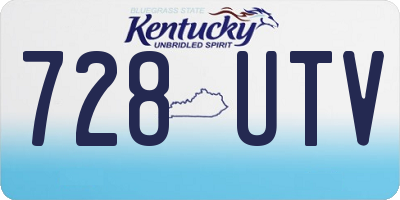 KY license plate 728UTV