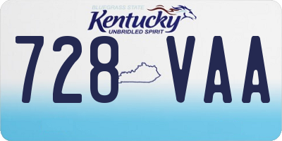 KY license plate 728VAA