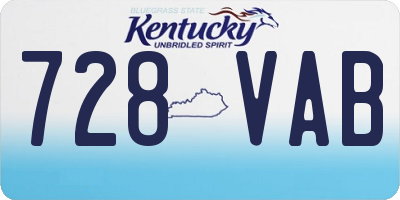 KY license plate 728VAB
