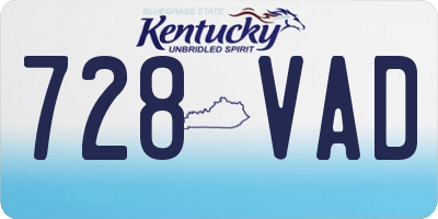 KY license plate 728VAD