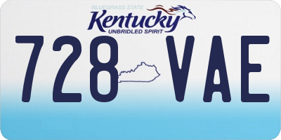 KY license plate 728VAE