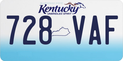 KY license plate 728VAF
