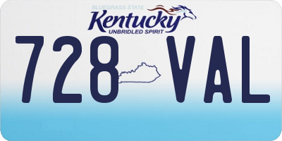 KY license plate 728VAL