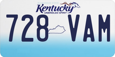 KY license plate 728VAM