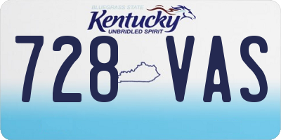 KY license plate 728VAS