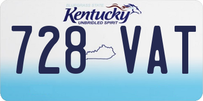 KY license plate 728VAT