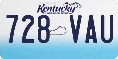 KY license plate 728VAU