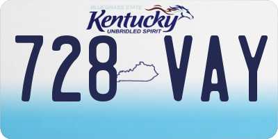 KY license plate 728VAY