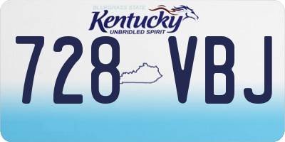 KY license plate 728VBJ