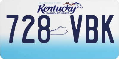 KY license plate 728VBK