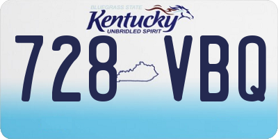 KY license plate 728VBQ