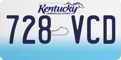 KY license plate 728VCD