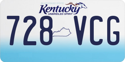 KY license plate 728VCG