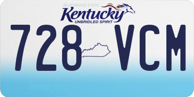 KY license plate 728VCM