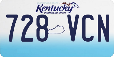 KY license plate 728VCN