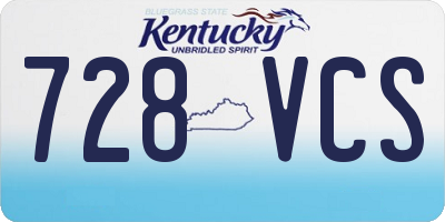KY license plate 728VCS