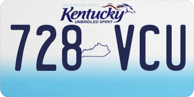 KY license plate 728VCU