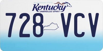 KY license plate 728VCV