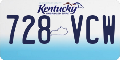 KY license plate 728VCW