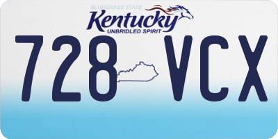 KY license plate 728VCX