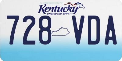 KY license plate 728VDA