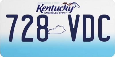 KY license plate 728VDC