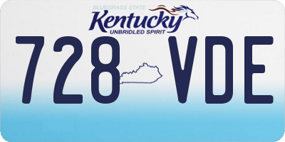 KY license plate 728VDE