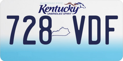 KY license plate 728VDF