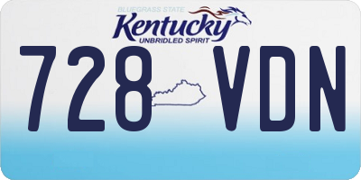 KY license plate 728VDN