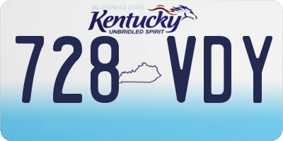 KY license plate 728VDY