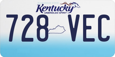 KY license plate 728VEC