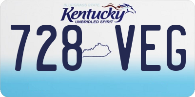 KY license plate 728VEG