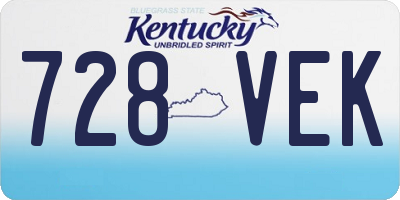 KY license plate 728VEK