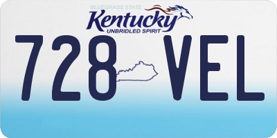 KY license plate 728VEL