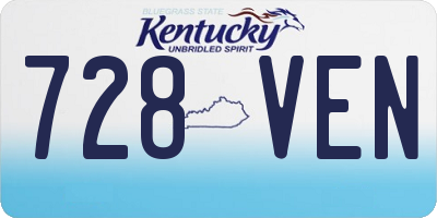 KY license plate 728VEN