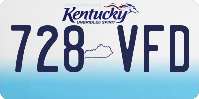 KY license plate 728VFD