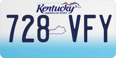 KY license plate 728VFY