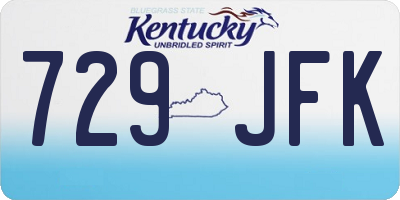 KY license plate 729JFK