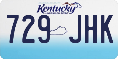 KY license plate 729JHK